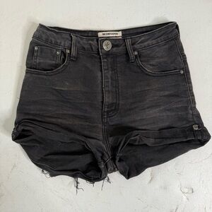 One Teaspoon Harlets High Rise Black Denim Shorts Size 26
